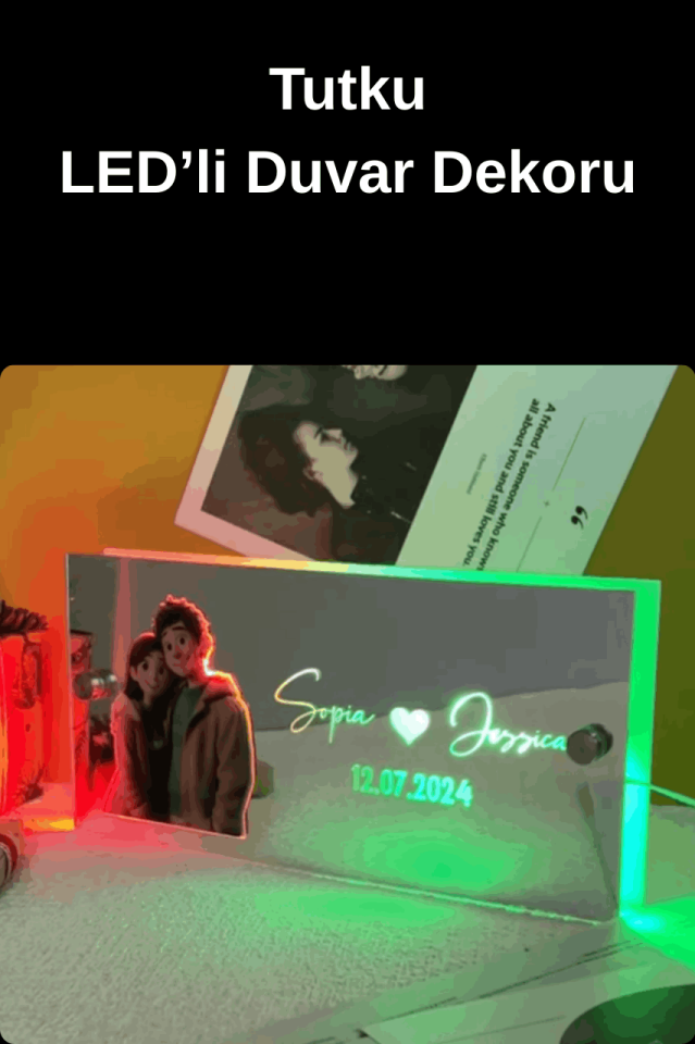 Kişiselleştirilmiş LED'li Duvar Dekoru-Kendi Metnini Yaz