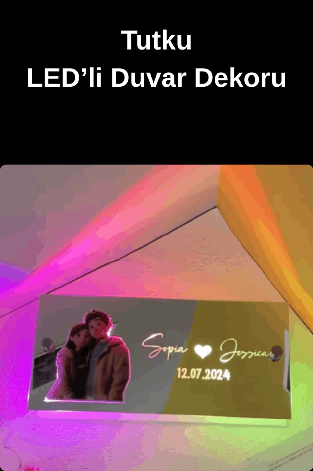 Kişiselleştirilmiş LED'li Duvar Dekoru-Kendi Metnini Yaz