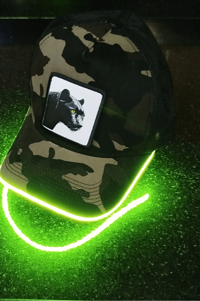 Panter Bench Kamuflaj Yeşil LED'li Beyzbol Şapka