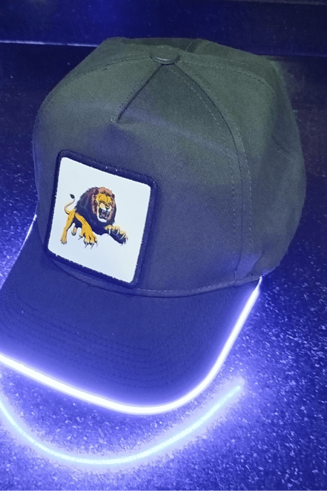Aslan Bench Yeşil-Siyah LED'li Beyzbol Şapka