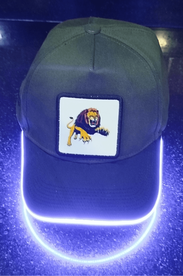 Aslan Bench Yeşil-Siyah LED'li Beyzbol Şapka