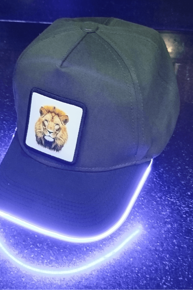 Aslan Bench Yeşil-Siyah LED'li Beyzbol Şapka