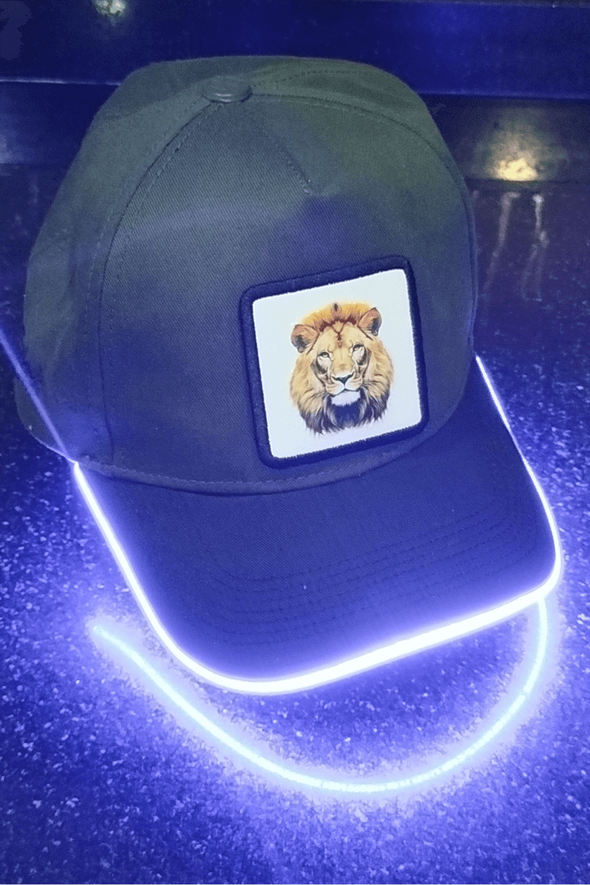 Aslan Bench Yeşil-Siyah LED'li Beyzbol Şapka