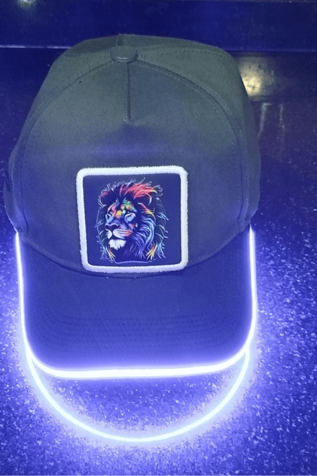 Aslan Bench Yeşil-Siyah LED'li Beyzbol Şapka