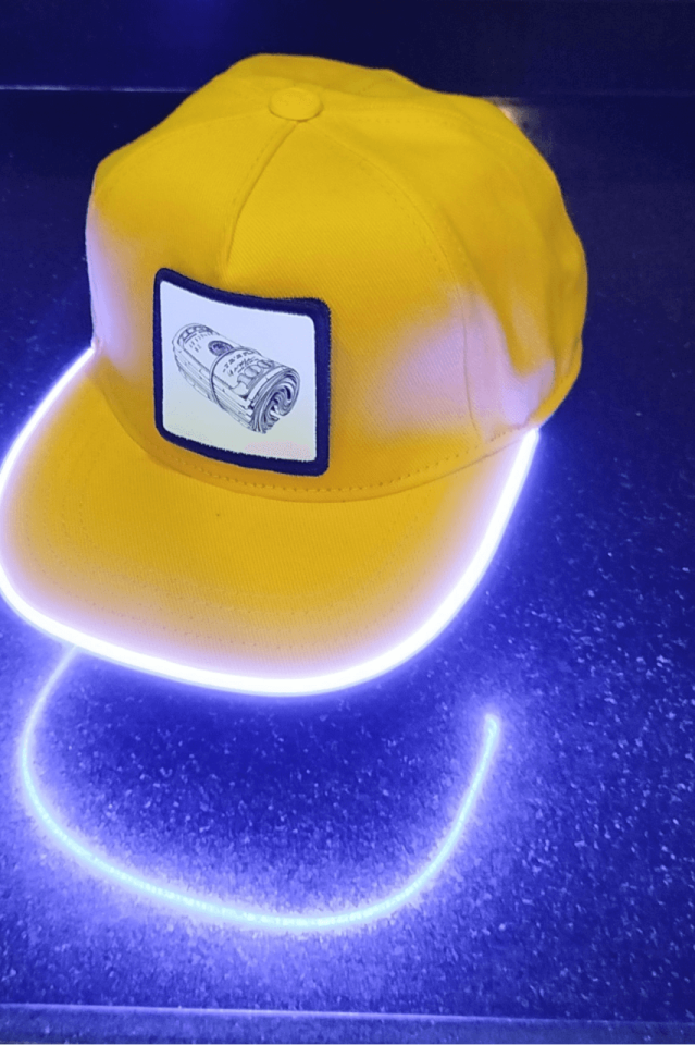 Money Bench Sarı LED'li Hip Hop Şapka