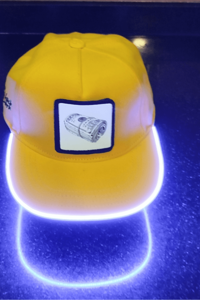Money Bench Sarı LED'li Hip Hop Şapka