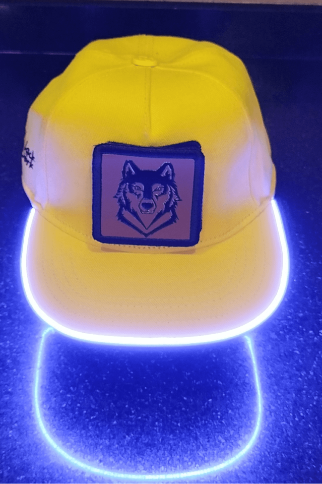 Kaplan Bench Sarı LED'li Hip Hop Şapka