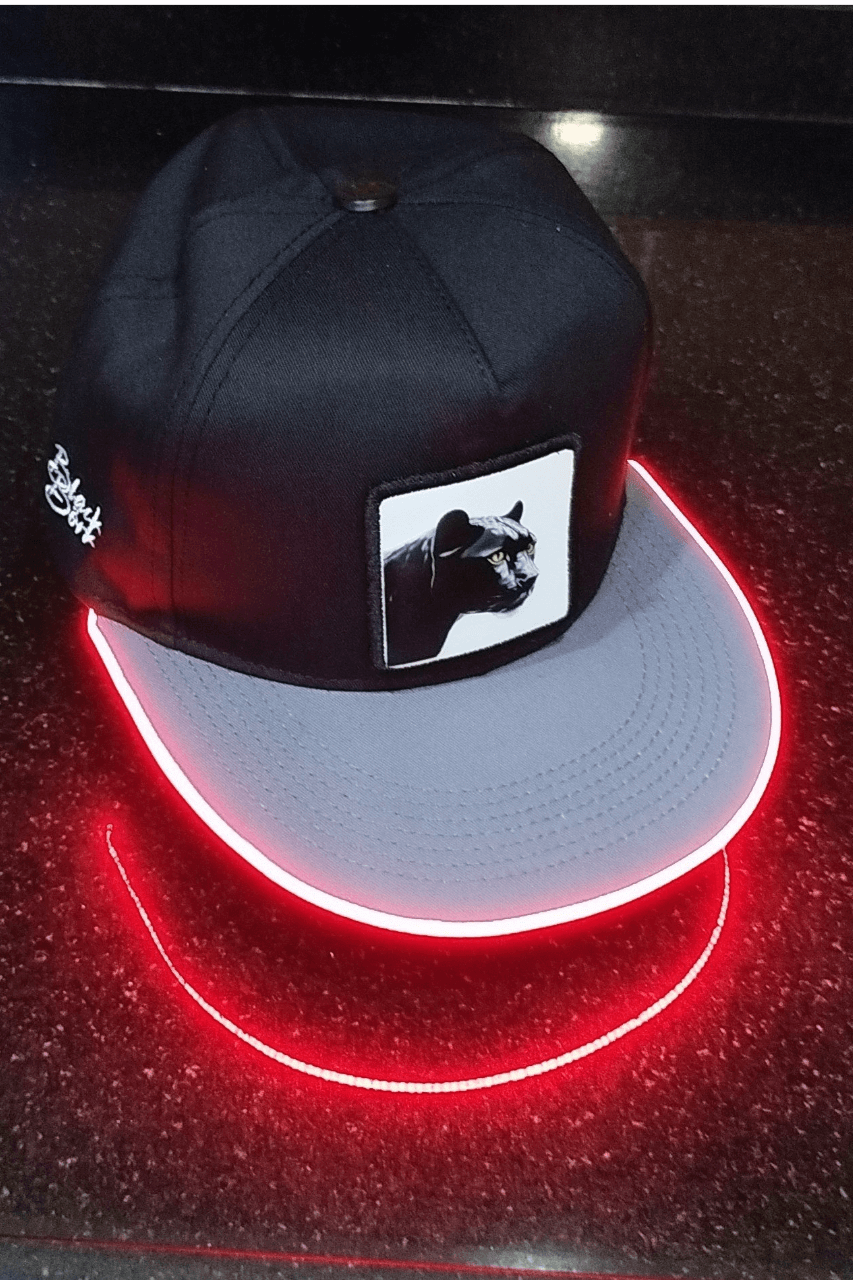 Panter Bench Siyah-Gri LED'li Hip Hop Şapka