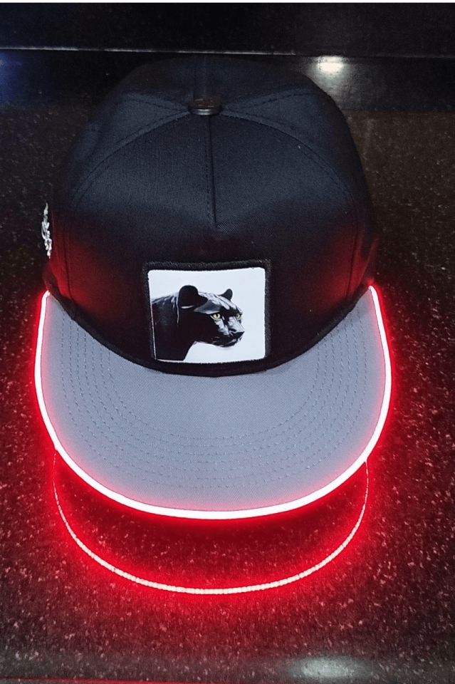 Panter Bench Siyah-Gri LED'li Hip Hop Şapka
