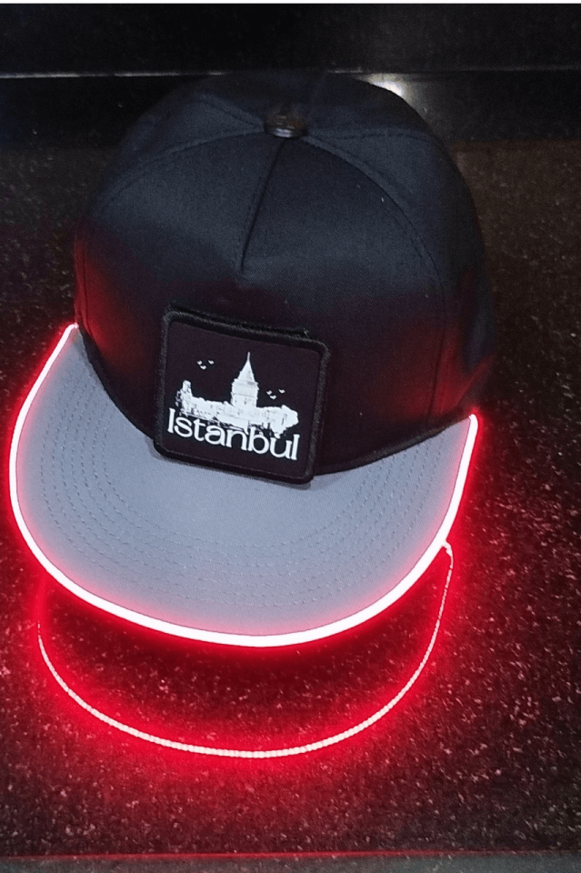 İstanbul Bench Siyah-Gri LED'li Hip Hop Şapka