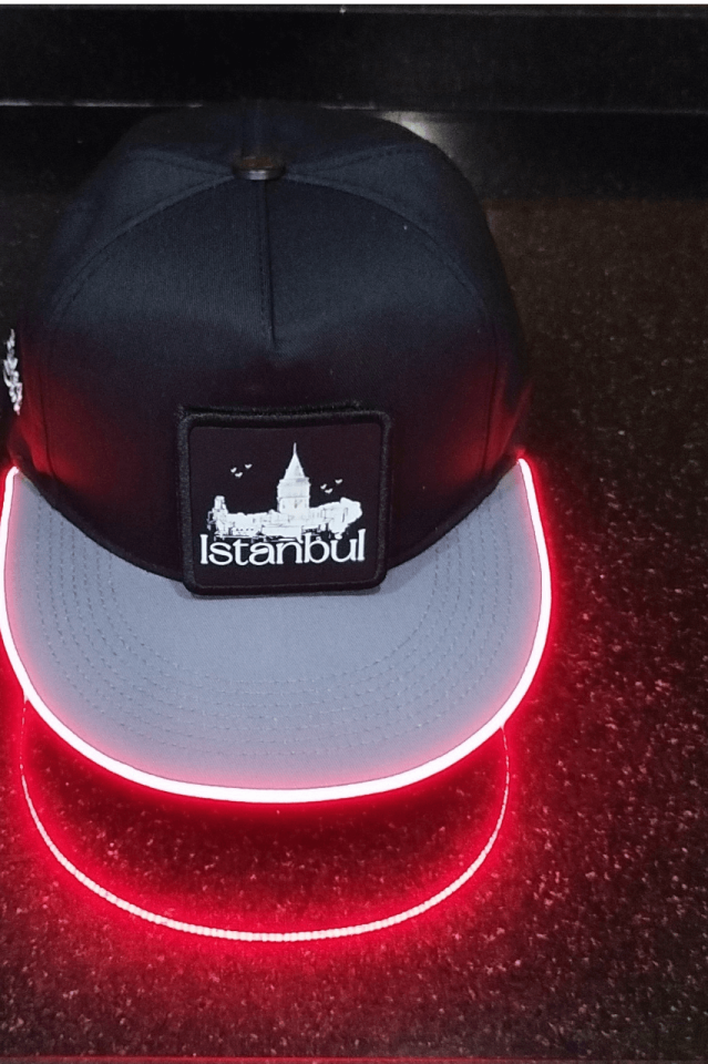 İstanbul Bench Siyah-Gri LED'li Hip Hop Şapka