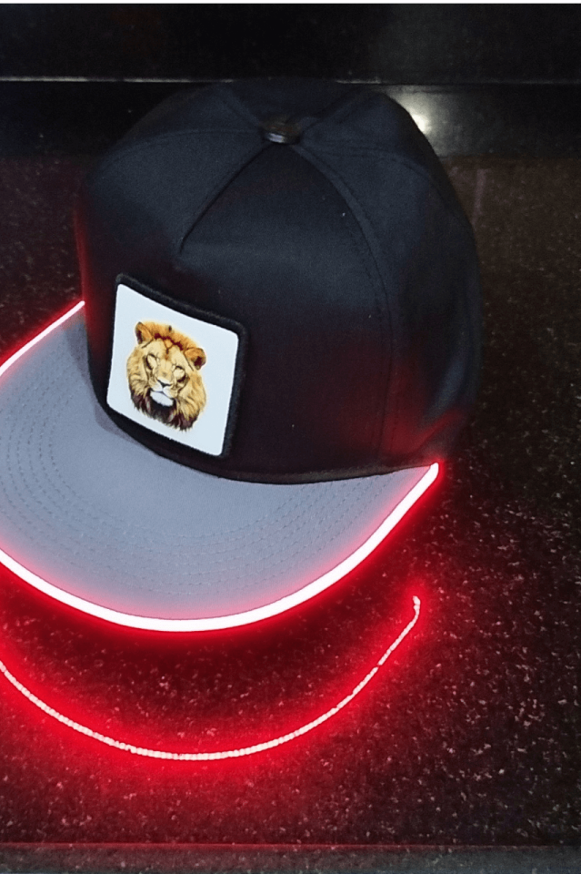 Aslan Bench Siyah-Gri LED'li Hip Hop Şapka