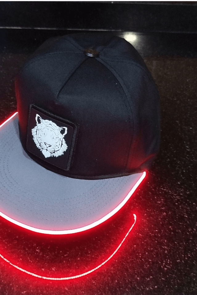 Kaplan Bench Siyah-Gri LED'li Hip Hop Şapka