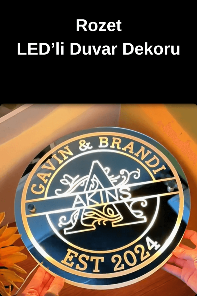 Kişiselleştirilmiş LED'li Duvar Dekoru-Kendi Metnini Yaz
