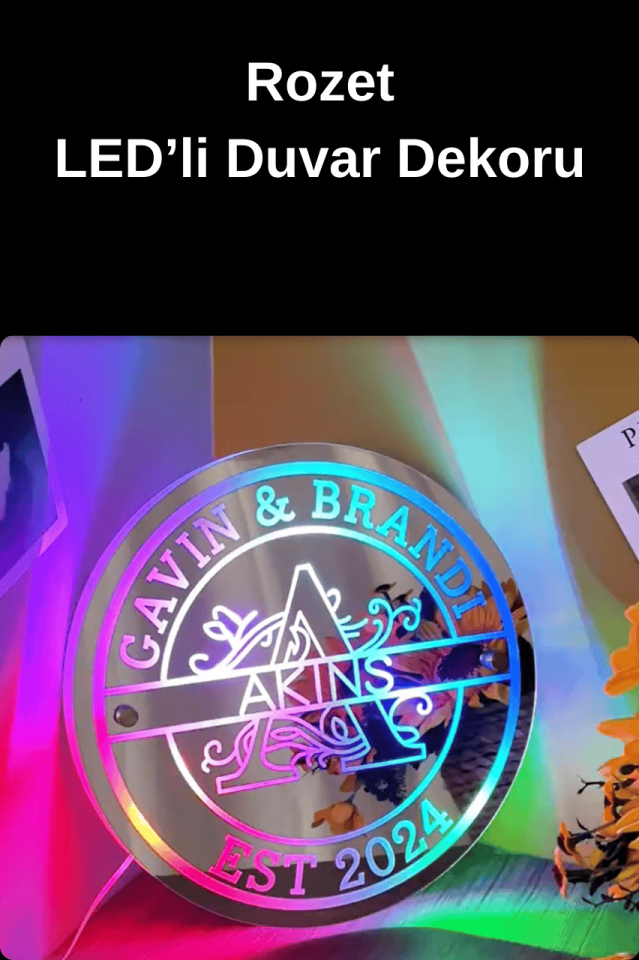 Kişiselleştirilmiş LED'li Duvar Dekoru-Kendi Metnini Yaz