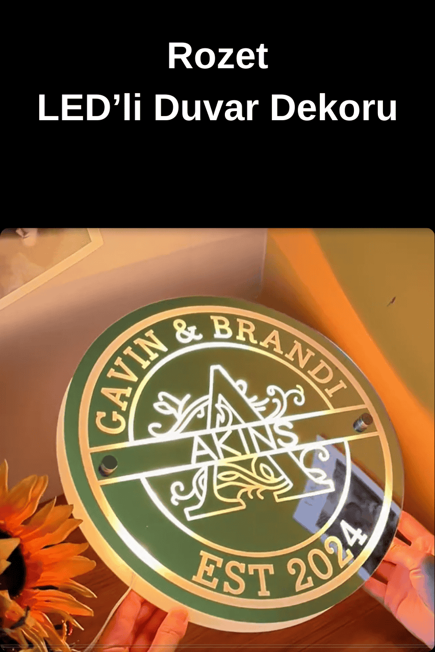 Kişiselleştirilmiş LED'li Duvar Dekoru-Kendi Metnini Yaz