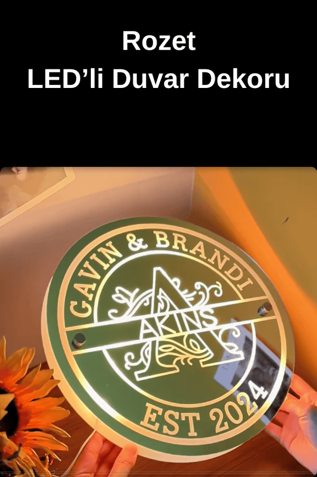 Kişiselleştirilmiş LED'li Duvar Dekoru-Kendi Metnini Yaz