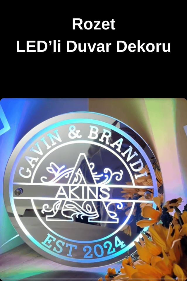 Kişiselleştirilmiş LED'li Duvar Dekoru-Kendi Metnini Yaz