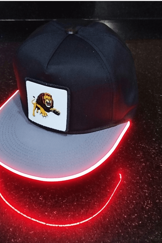 Aslan Bench Siyah-Gri LED'li Hip Hop Şapka