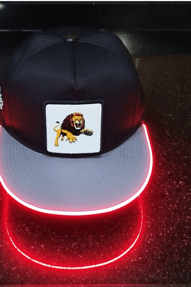 Aslan Bench Siyah-Gri LED'li Hip Hop Şapka