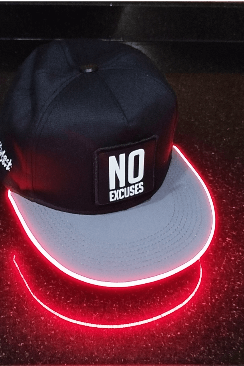 No Excuses Bench Siyah-Gri LED'li Hip Hop Şapka