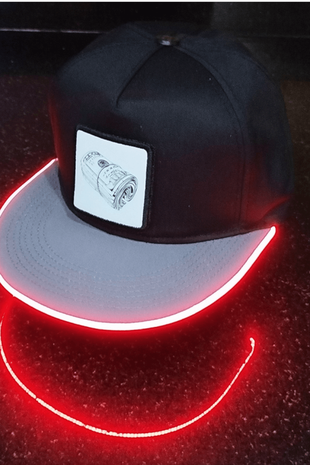 Money Bench Siyah-Gri LED'li Hip Hop Şapka