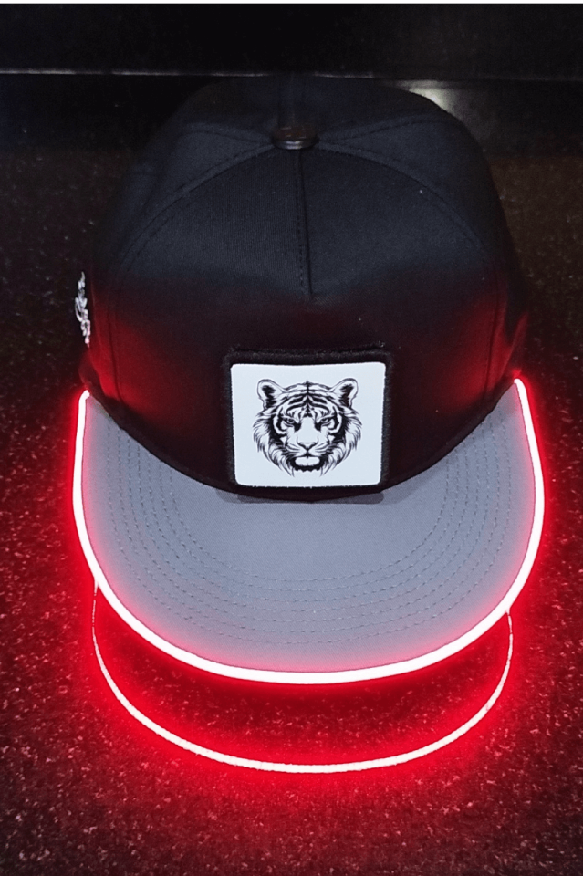 Kaplan Bench Siyah-Gri LED'li Hip Hop Şapka