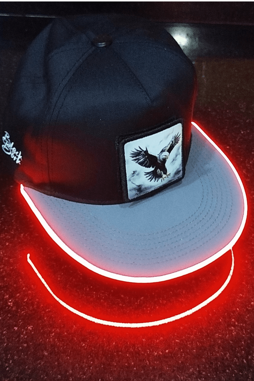 Kartal Bench Siyah-Gri LED'li Hip Hop Şapka