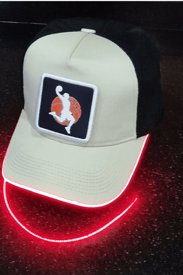 Basket Bench Siyah-Krem LED'li Beyzbol Şapka