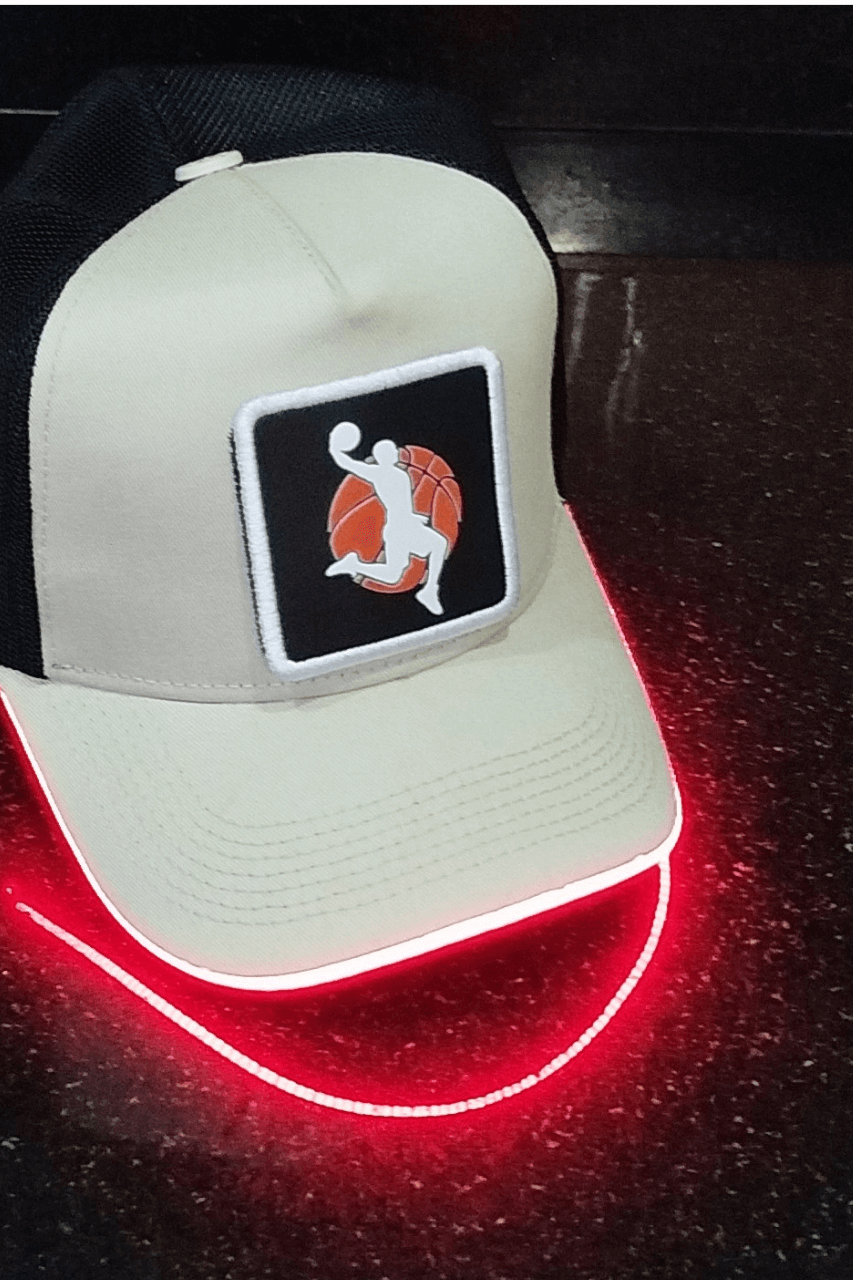 Basket Bench Siyah-Krem LED'li Beyzbol Şapka