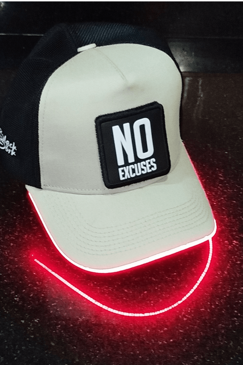 No Excuses Bench Siyah-Krem LED'li Beyzbol Şapka