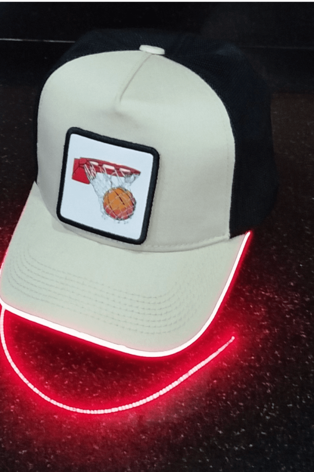 Basket Bench Siyah-Krem LED'li Beyzbol Şapka