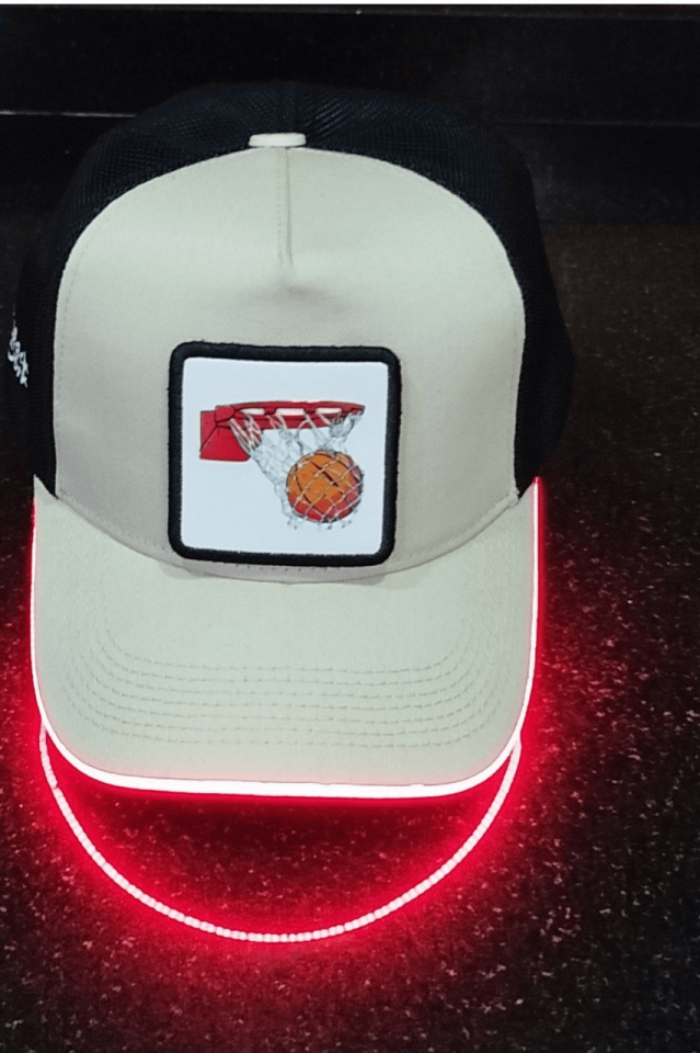 Basket Bench Siyah-Krem LED'li Beyzbol Şapka