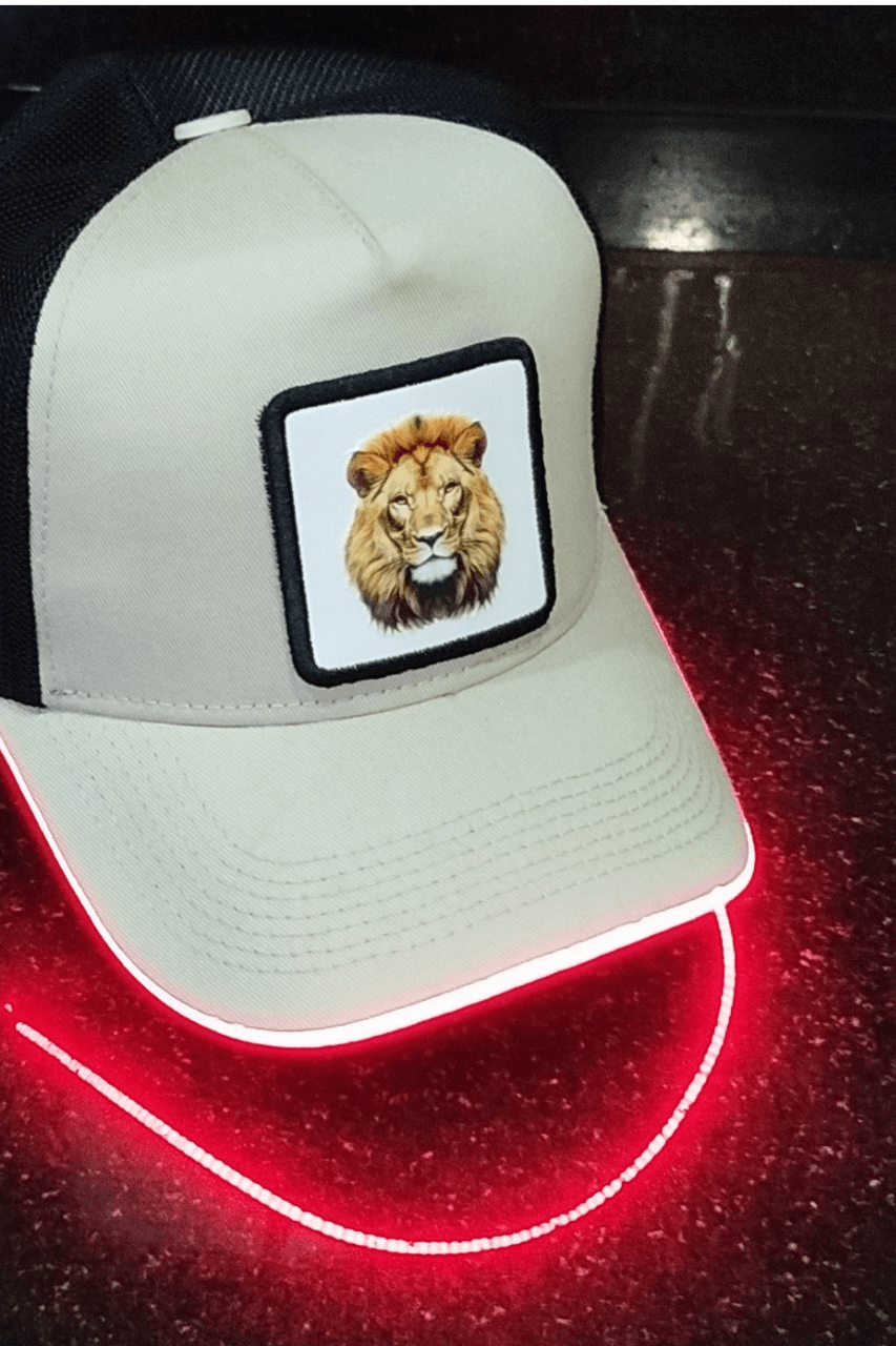 Aslan Bench Siyah-Krem LED'li Beyzbol Şapka