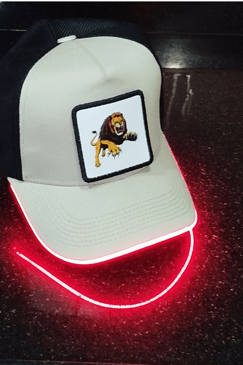 Aslan Bench Siyah-Krem LED'li Beyzbol Şapka