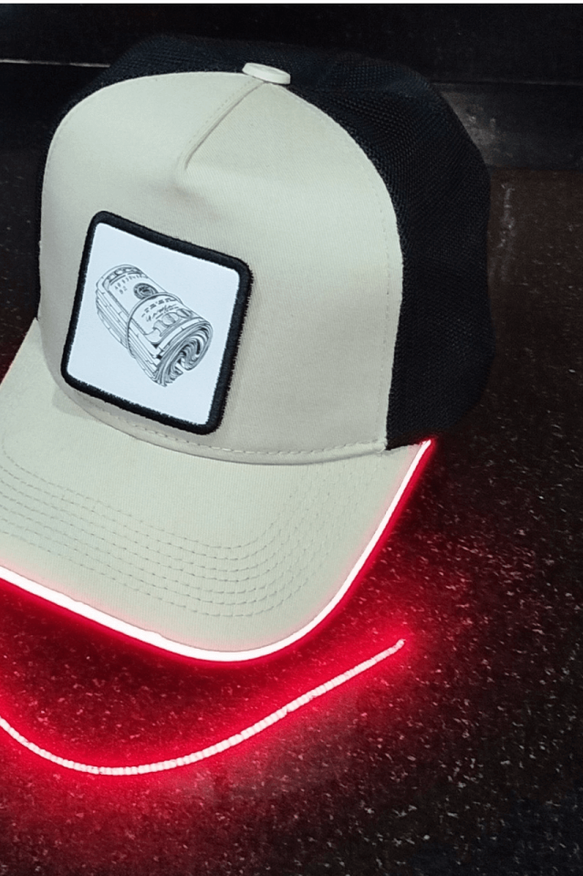 Money Bench Siyah-Krem LED'li Beyzbol Şapka