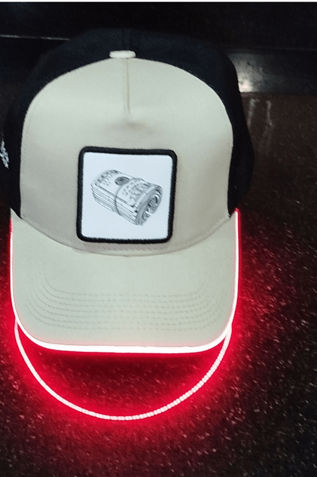 Money Bench Siyah-Krem LED'li Beyzbol Şapka