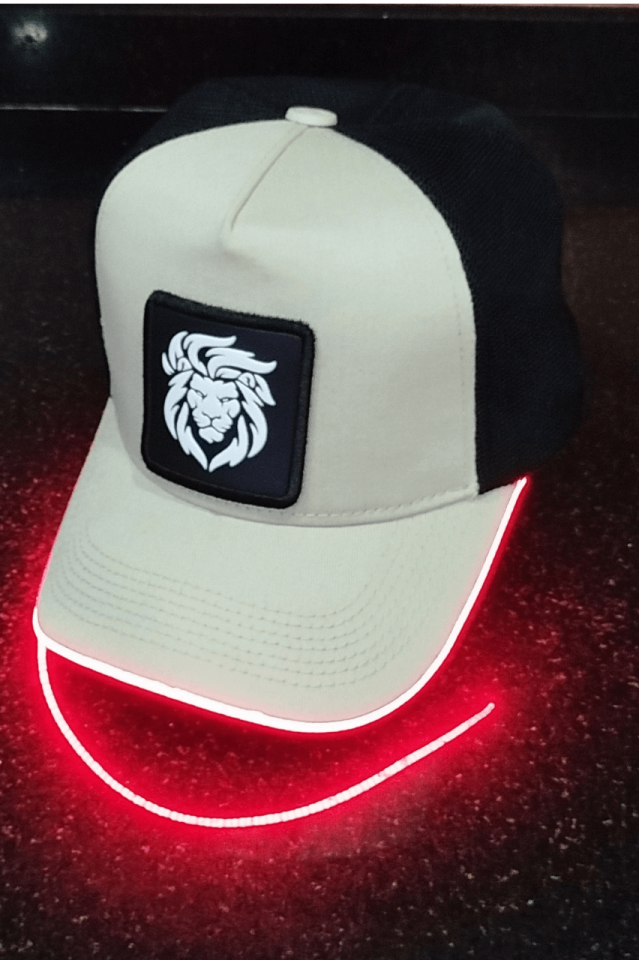 Aslan Bench Siyah-Krem LED'li Beyzbol Şapka