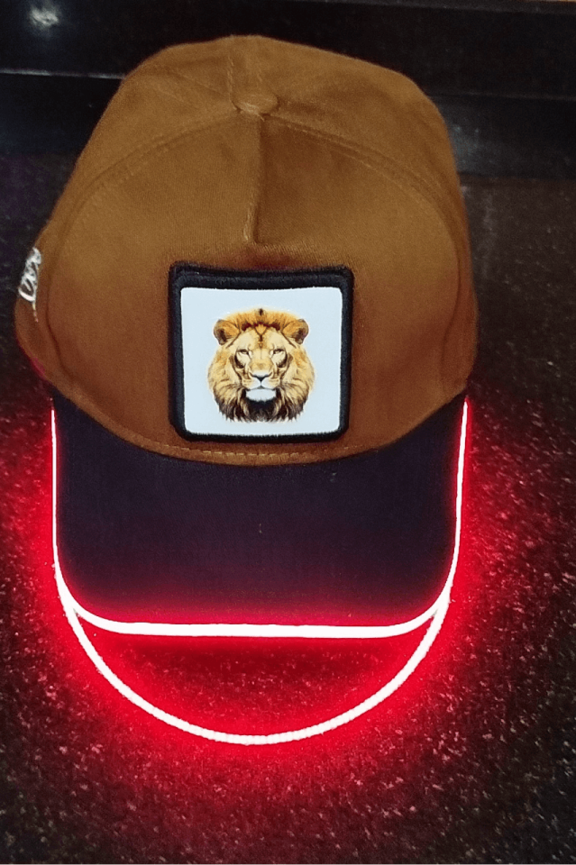 Aslan Bench Kahve-Siyah LED'li Beyzbol Şapka